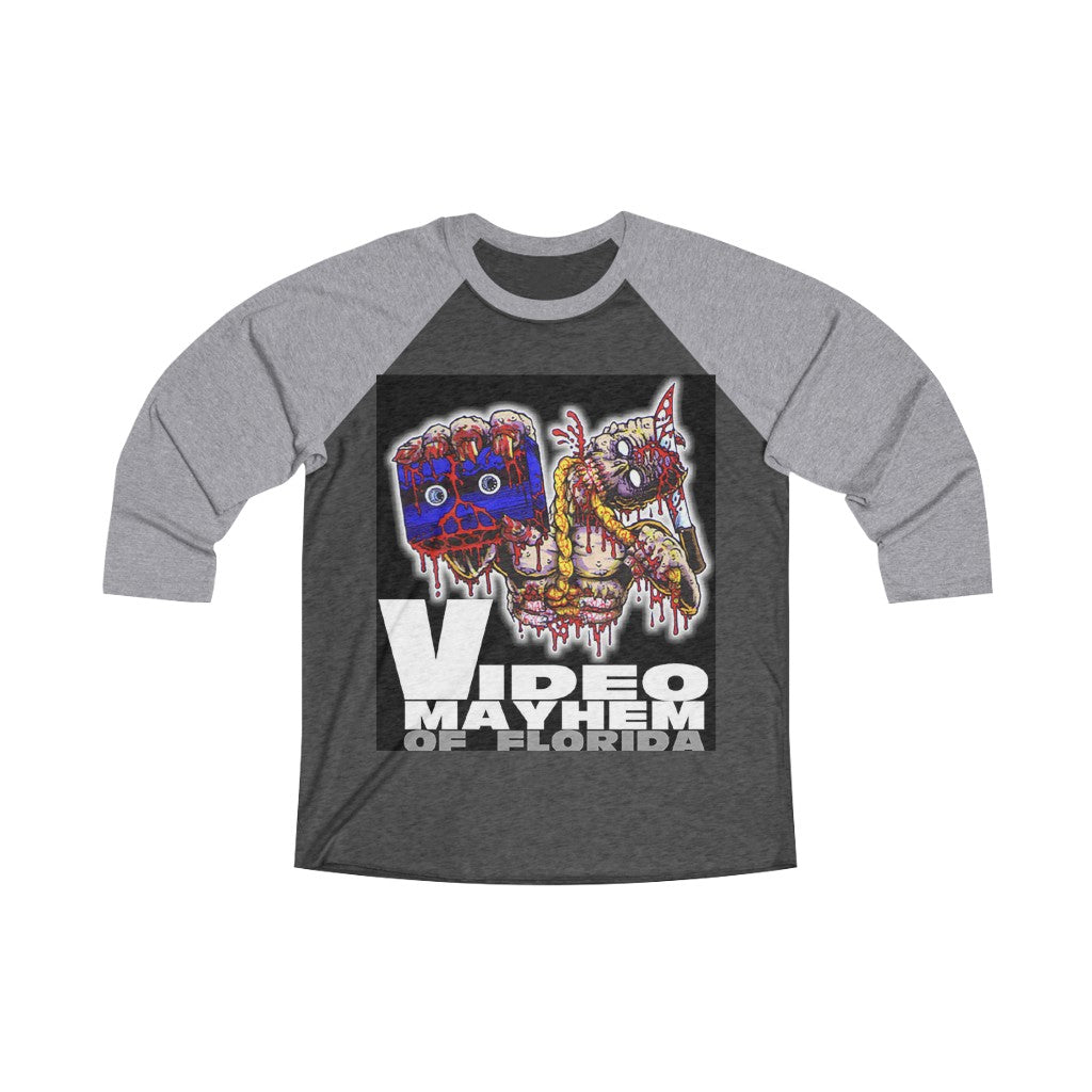 Video Mayhem Unisex Tri-Blend 3/4 Raglan Tee