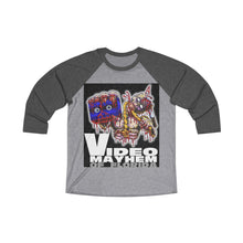 Load image into Gallery viewer, Video Mayhem Unisex Tri-Blend 3/4 Raglan Tee